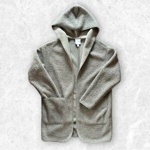 Joie Longline Hooded Fleece Cardigan Sweatshirt Jacket Sz Sm